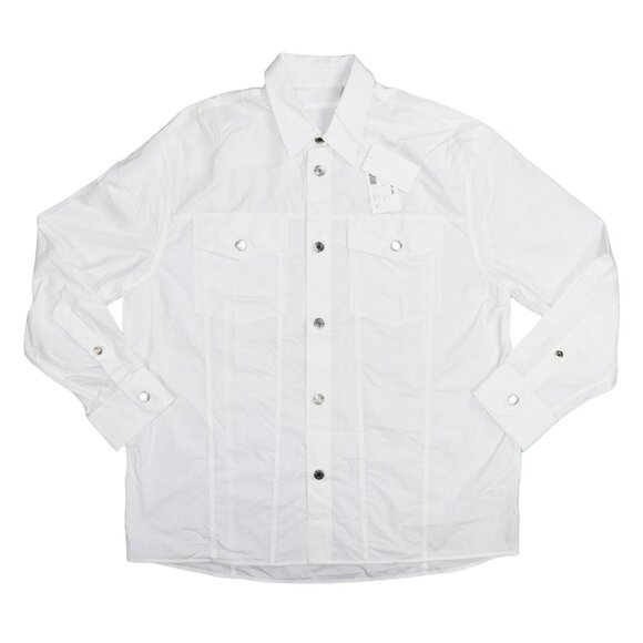 Helmut Lang Trucker Style Poplin Long Sleeve Button Down Men's Shirt XL NWT - Picture 1 of 2